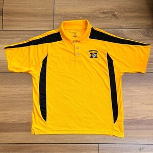 MIZZOU men’s XL s/s polo golf shirt Missouri Tigers gold black EUC
